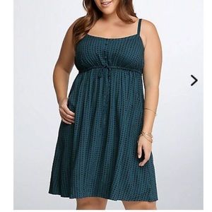 Torrid heart print challis sundress teal